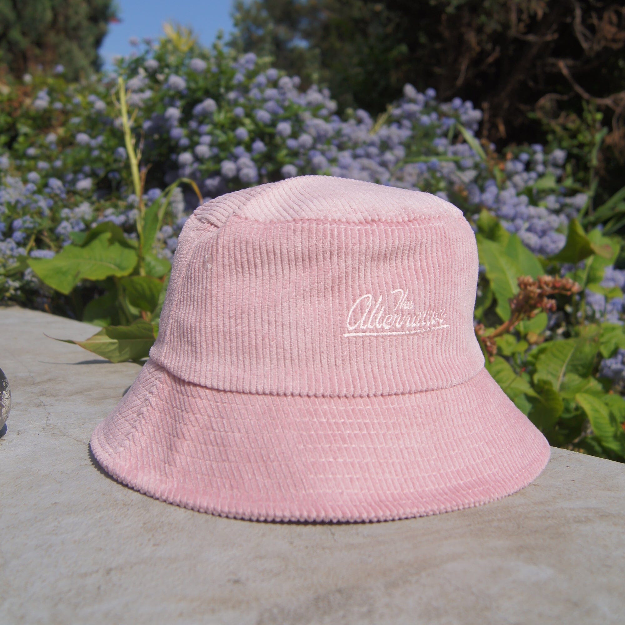 Pink corduroy bucket hat on sale